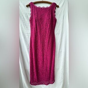 Adrianna Papel size 8, Beautiful Rasberry lace overlay dress